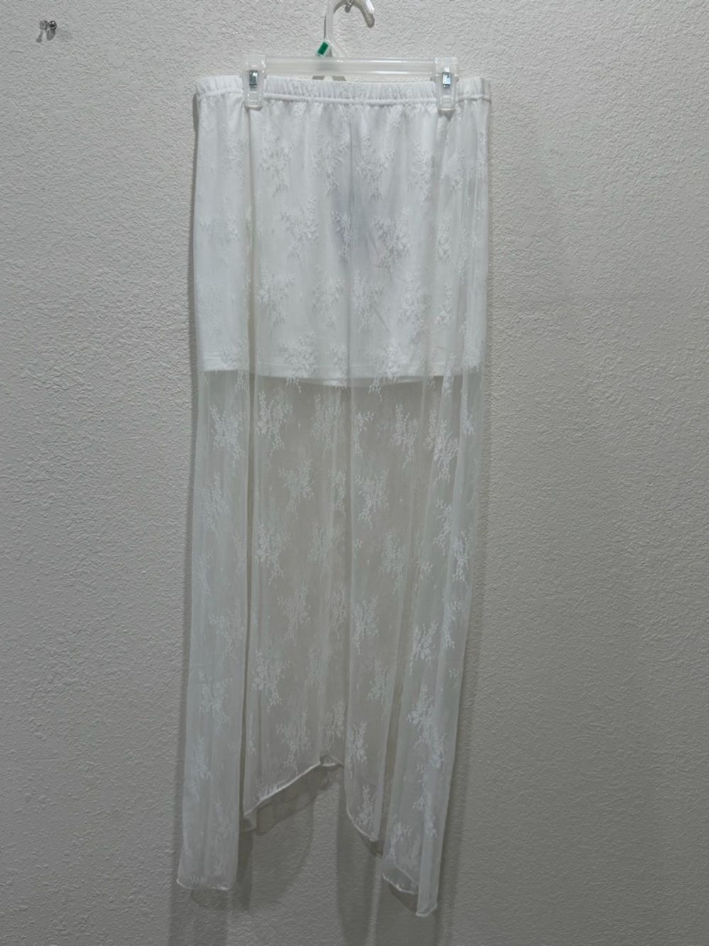 Sincerely Jules White Floral Lace Sheer Skirt Overlay